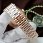 Super Clone Rolex Day-Date White Mother-of-Pearl Diamond Dial 128345rbr-0077 36 mm — side profile