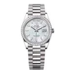 Super Clone Rolex Day-Date White Mother-of-Pearl Diamond Dial 128349rbr-0049 36 mm – Swiss SuperClone