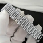 Super Clone Rolex Day-Date White Mother-of-Pearl Diamond Dial 128399tbr-0023 36 mm — bracelet detail