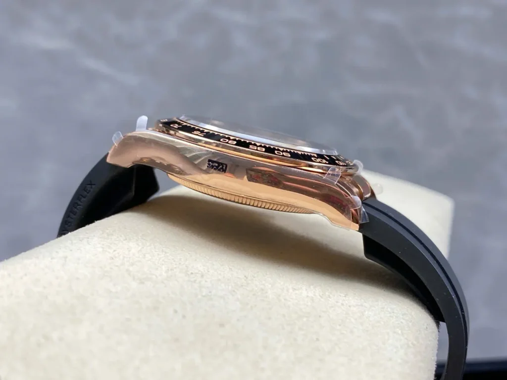 Super Clone Rolex Daytona 126515LN Bright Chocolate Dial — on leather display