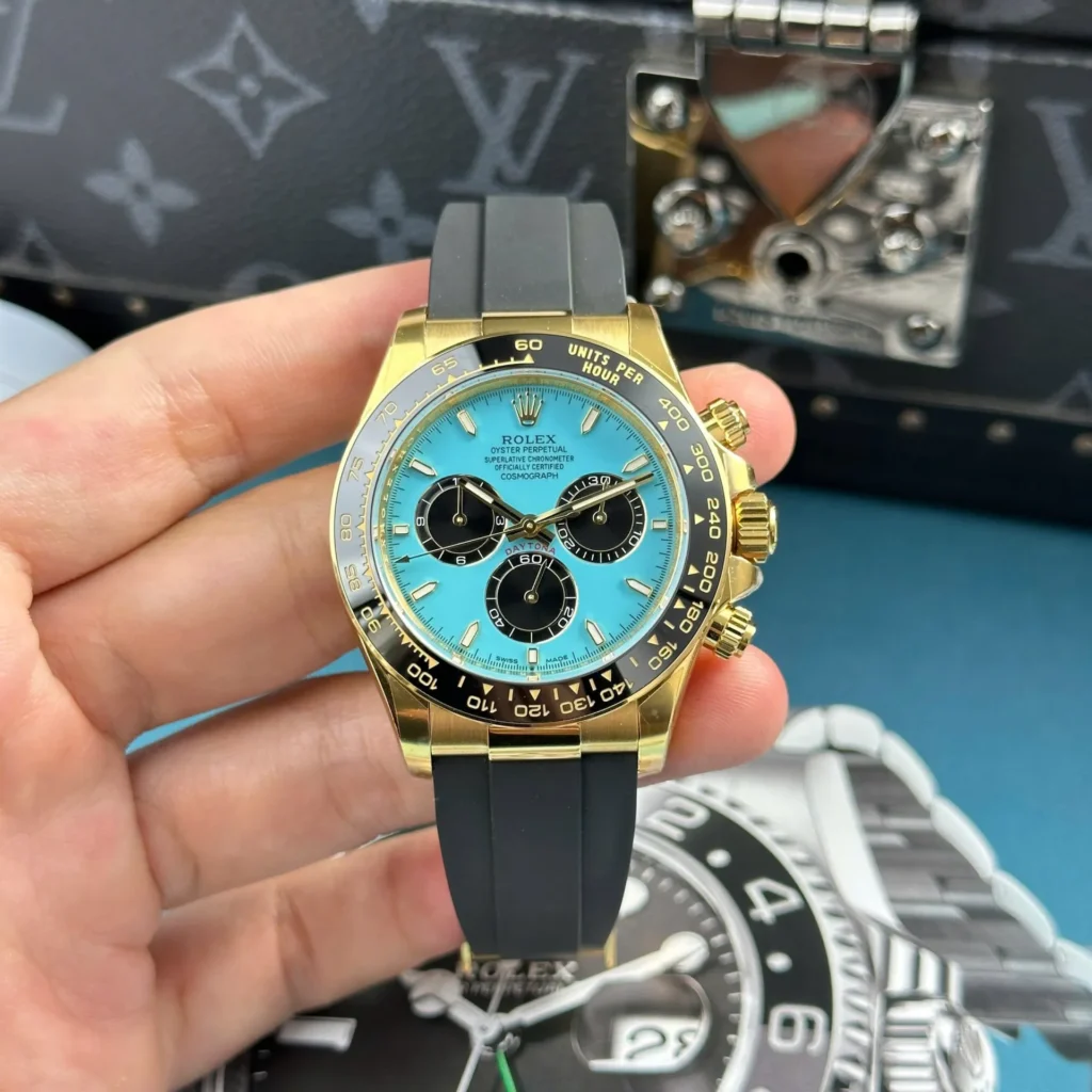 Super Clone Rolex Daytona 126518LN Turquoise Dial “Alcaraz” — dial close-up