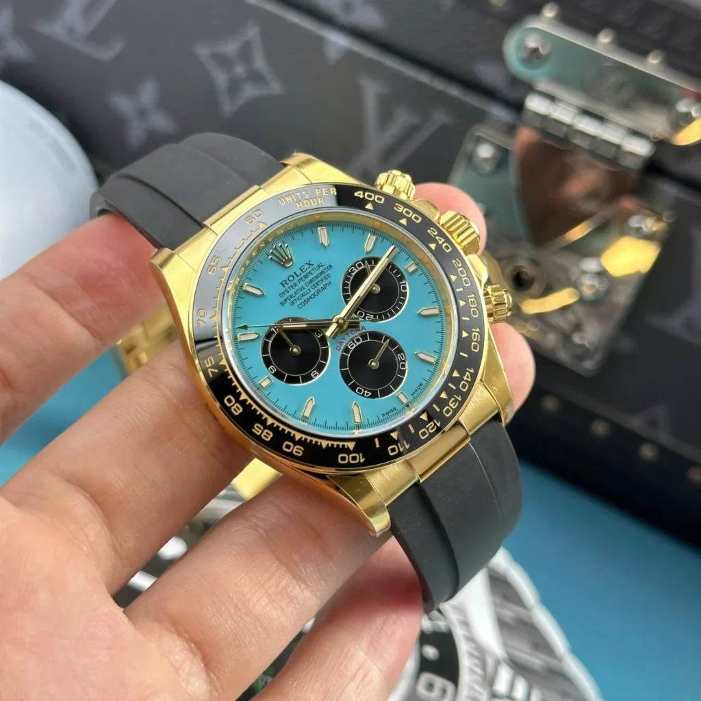 Super Clone Rolex Daytona 126518LN Turquoise Dial “Alcaraz” — side profile