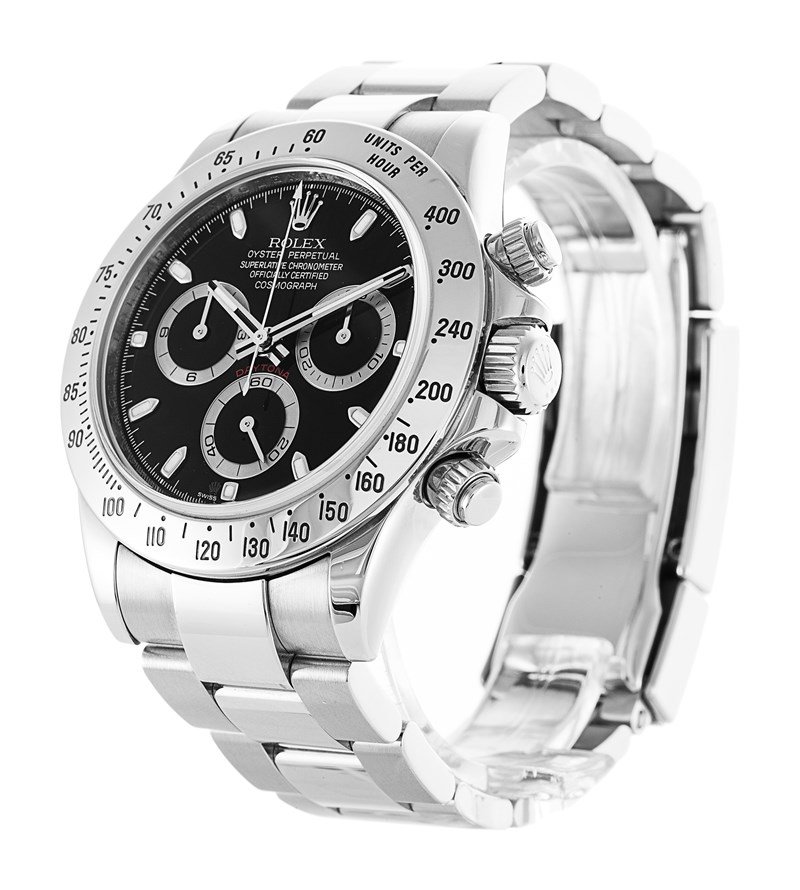Super Clone Rolex Daytona Black Dial 116520 — dial close-up