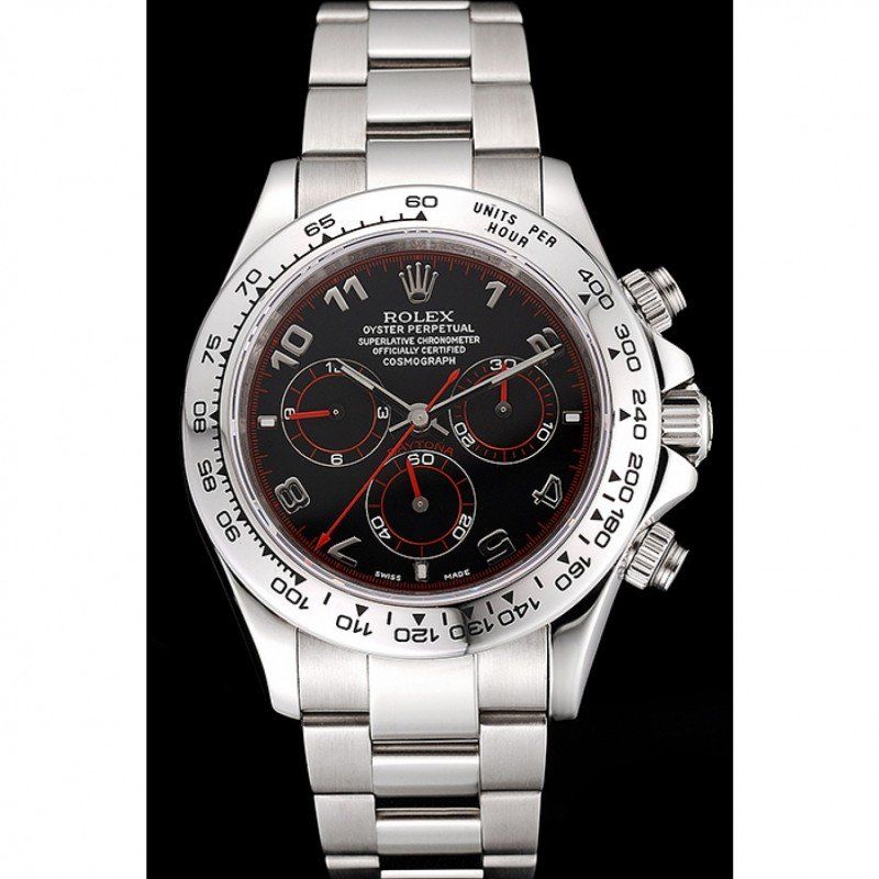 Super Clone Rolex Daytona Black Dial 80296 — dial close-up