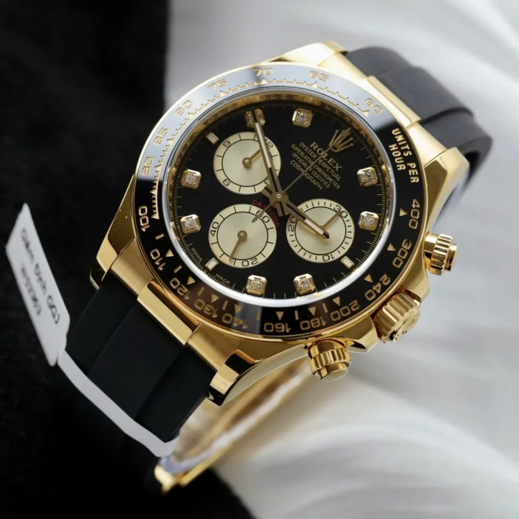 Super Clone Rolex Daytona Black Dial Yellow Gold 126518LN — case and bezel