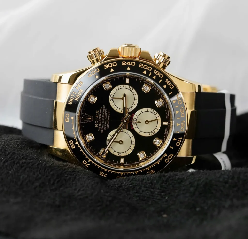 Super Clone Rolex Daytona Black Dial Yellow Gold 126518LN — side profile