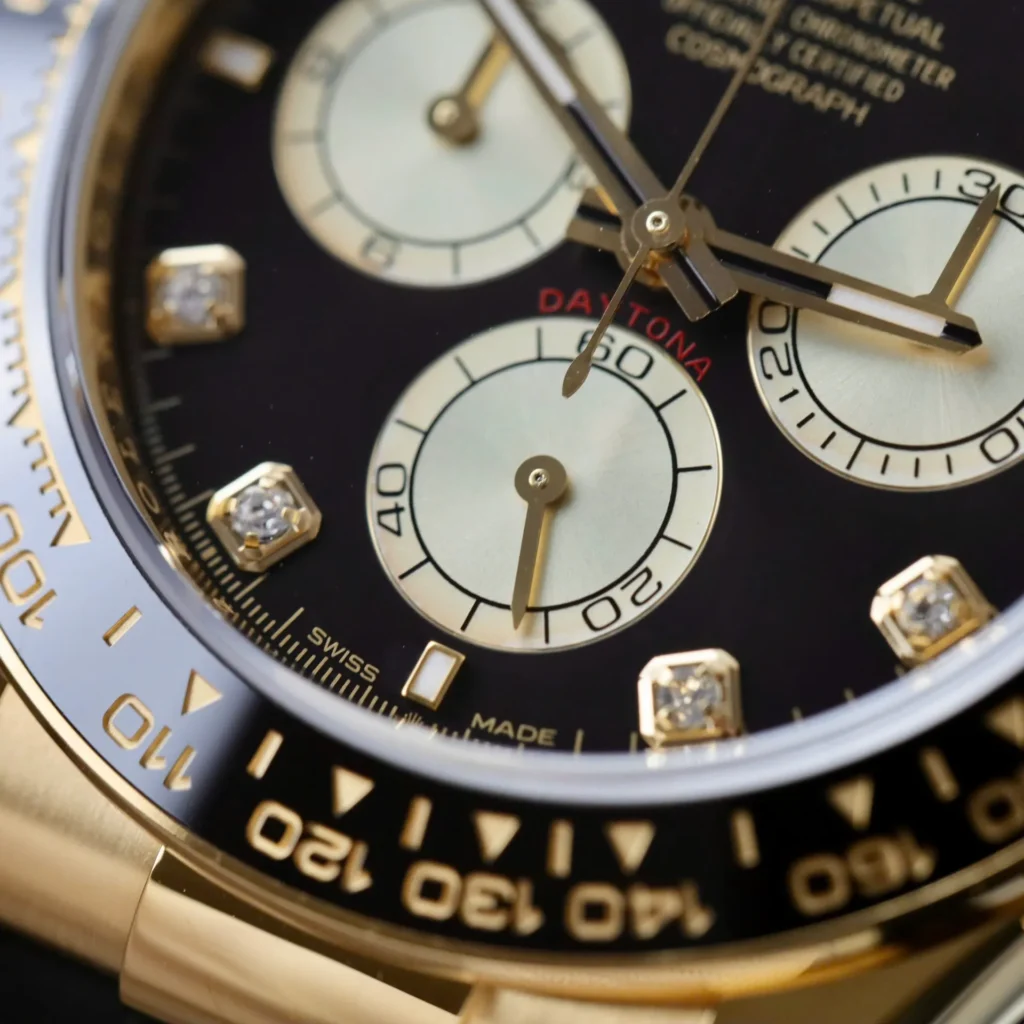 Super Clone Rolex Daytona Black Dial Yellow Gold 126518LN — movement / caseback view