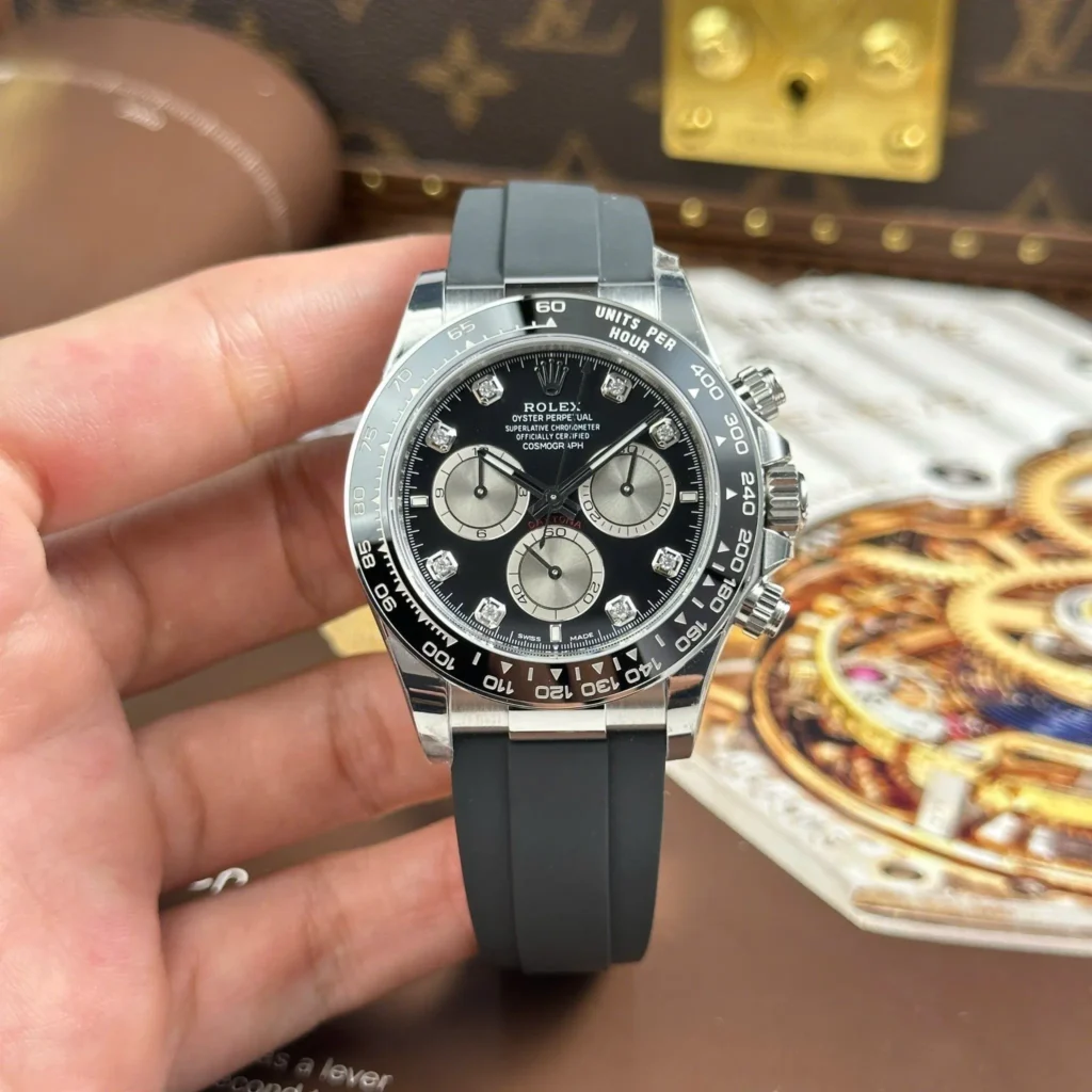 Super Clone Rolex Daytona Bright black Dial 126519LN — dial close-up