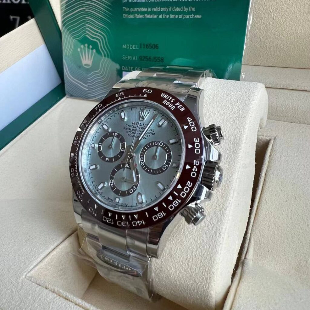 Super Clone Rolex Daytona Ice blue Dial 116506 “Platona” — case and bezel