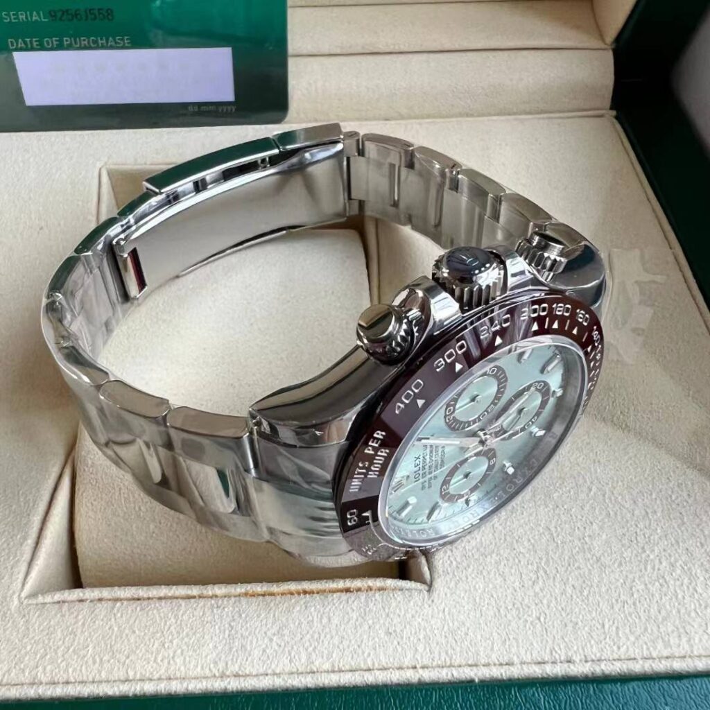 Super Clone Rolex Daytona Ice blue Dial 116506 “Platona” — side profile