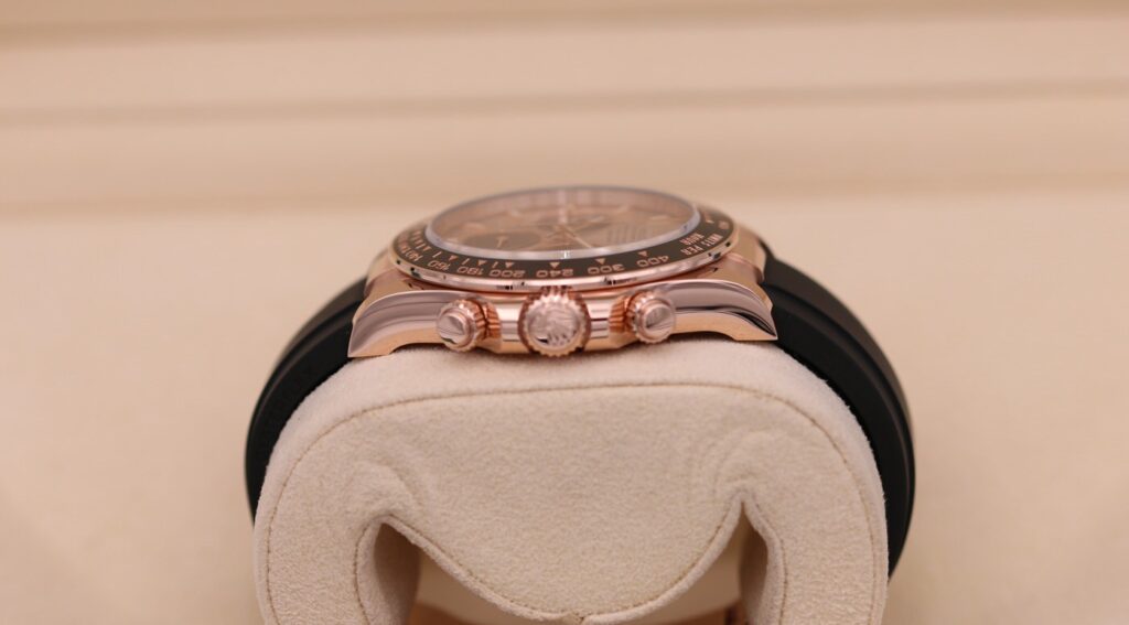 Super Clone Rolex Daytona Sundust Dial in Everose Gold 126515LN — side profile