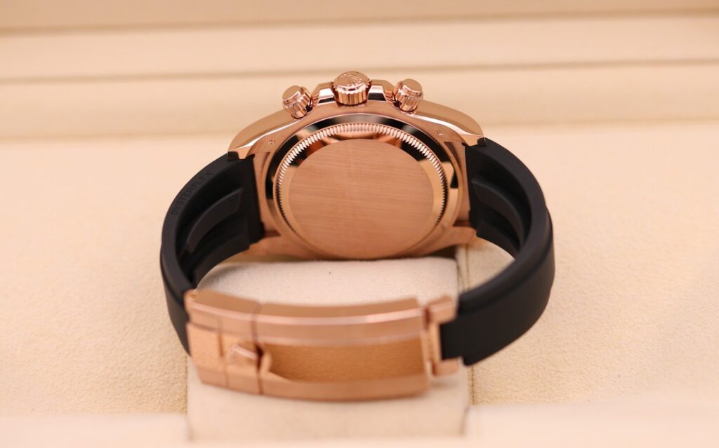 Super Clone Rolex Daytona Sundust Dial in Everose Gold 126515LN — movement / caseback view