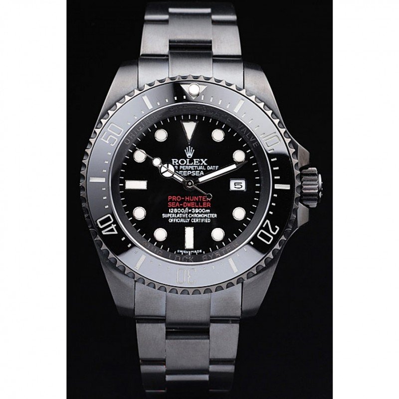 Super Clone Rolex Deepsea Black Dial REP016819 — dial close-up