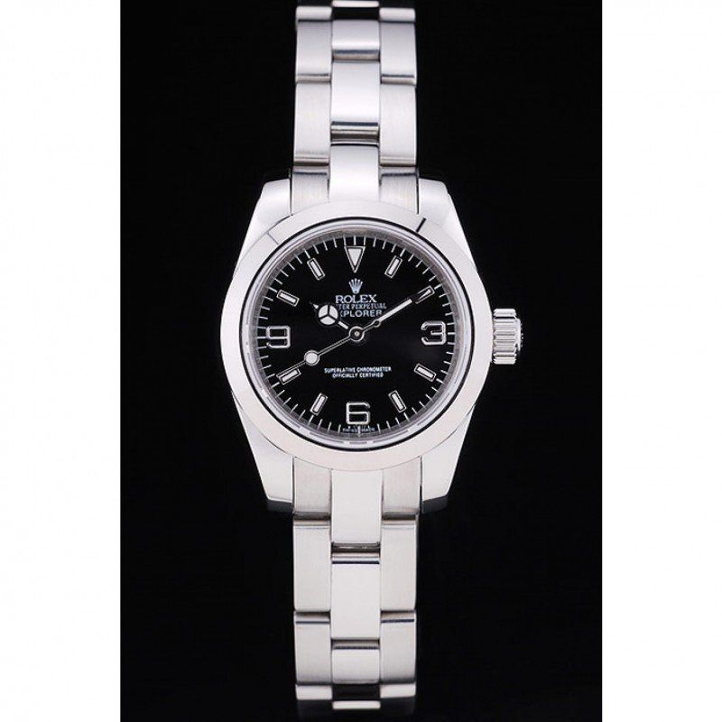 Super Clone Rolex Explorer Black Dial SLR157 — dial close-up