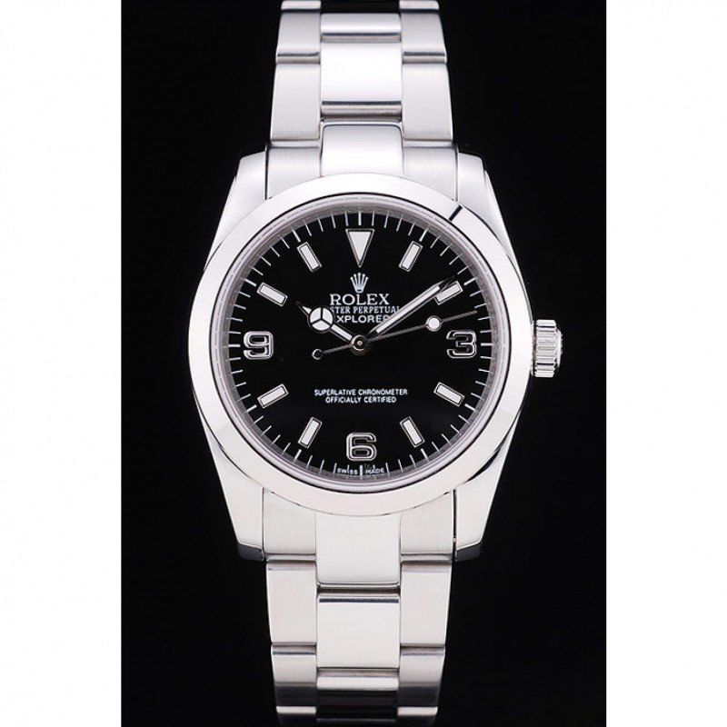 Super Clone Rolex Explorer Black Dial SRL156 14270 — dial close-up