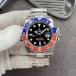 Super Clone Rolex GMT-Master II 126710BLRO “Pepsi” Oyster — dial close-up