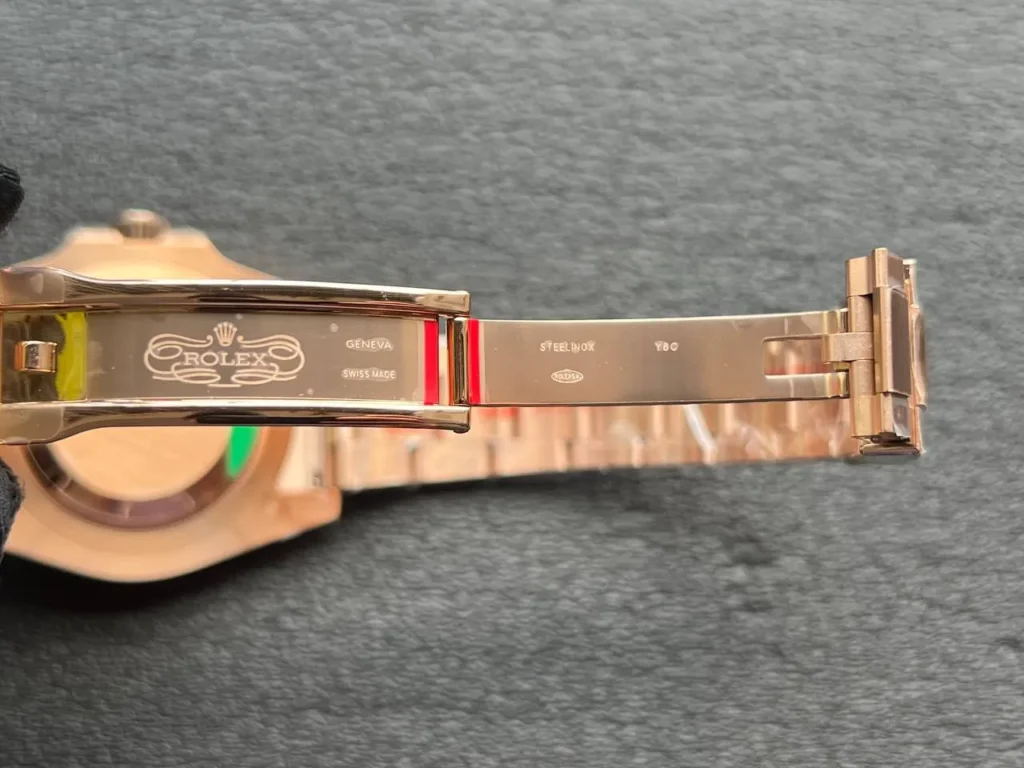 Super Clone Rolex GMT-Master II 126715CHNR Tiger Iron Dial — on leather display