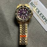 Super Clone Rolex GMT-Master II 126718GRNR Tiger Iron Dial — dial close-up