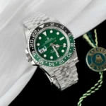 Super Clone Rolex GMT-Master II 126729VTNR Jubilee “Absinthe” — case and bezel