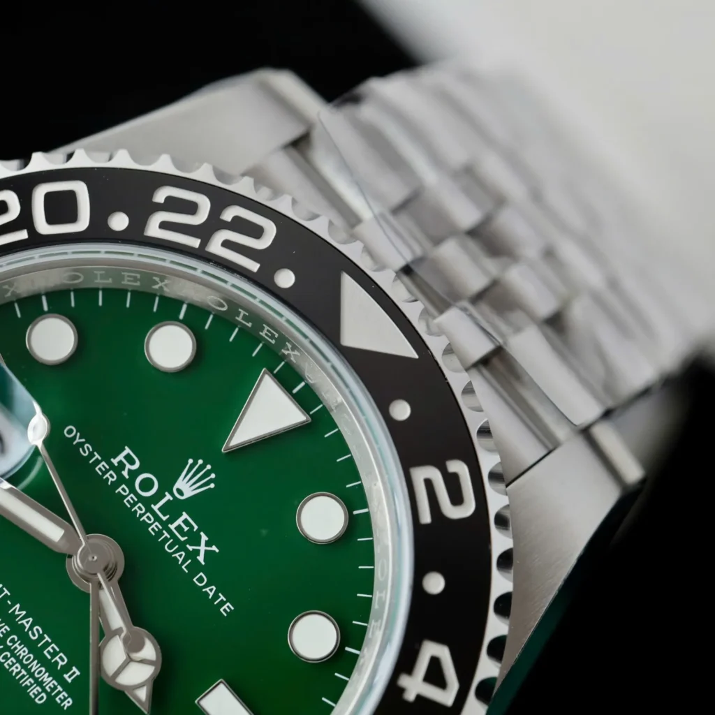 Super Clone Rolex GMT-Master II 126729VTNR Jubilee “Absinthe” — movement / caseback view