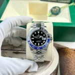 Super Clone Rolex GMT-Master II Black Dial 126710BLNR “Batgirl” — dial close-up