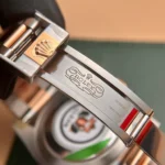 Super Clone Rolex GMT-Master II Black Dial 126711CHNR Root Beer — on leather display