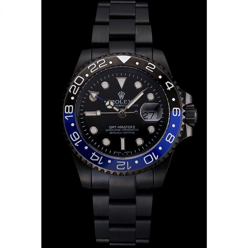 Super Clone Rolex GMT-Master II Black Dial PR18239 — dial close-up