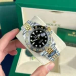 Super Clone Rolex GMT-Master II Black Dial “Zombie” 126713GRNR — dial close-up