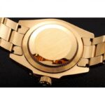 Super Clone Rolex GMT-Master II Gold Dial 1453749 — on leather display