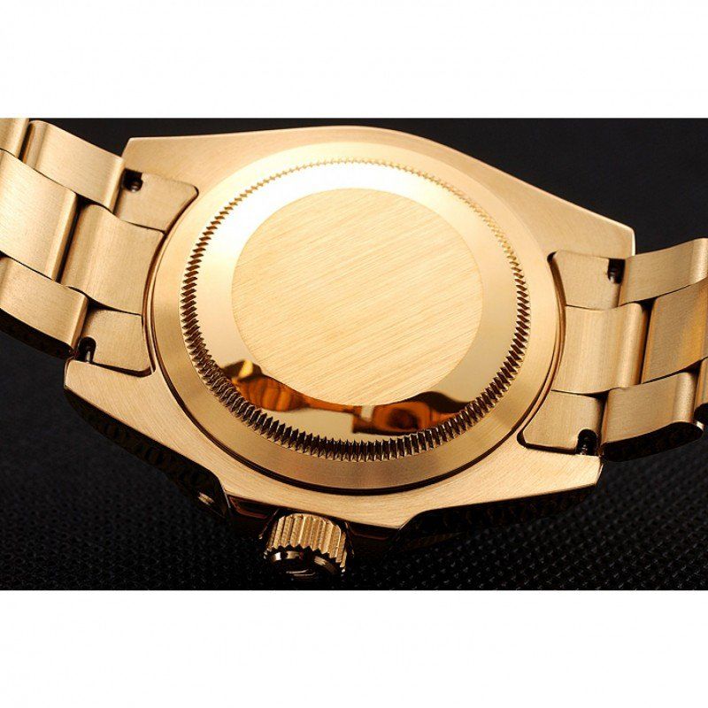 Super Clone Rolex GMT-Master II Gold Dial 1453749 — on leather display