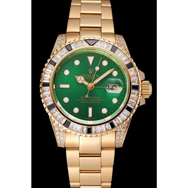 Super Clone Rolex GMT-Master II Green Dial 1453748 — dial close-up
