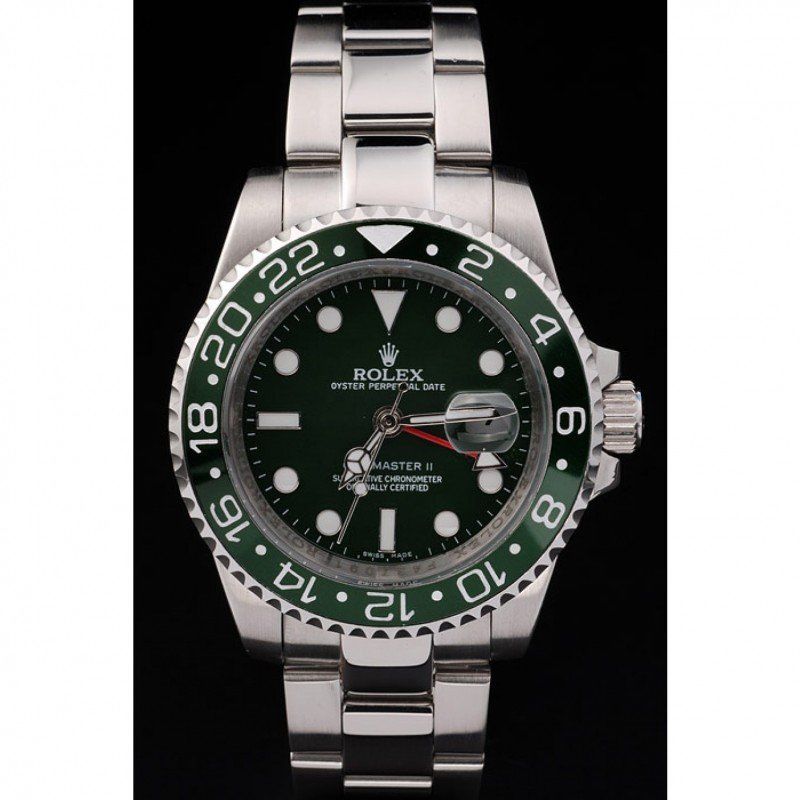 Super Clone Rolex GMT-Master II Green Dial SRL48 — dial close-up