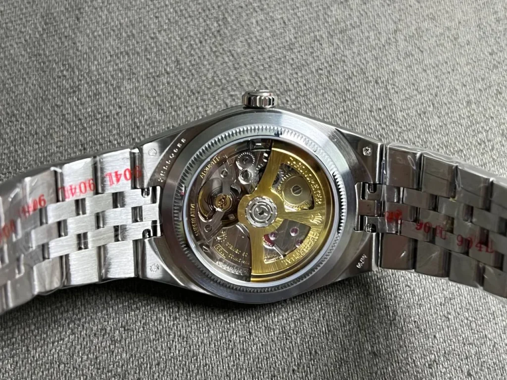 Super Clone Rolex Land-Dweller 36 mm Stainless Steel (2025) — on leather display