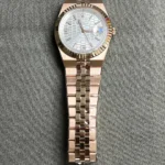 Super Clone Rolex Land-Dweller 40 mm Everose gold (2025) — dial close-up
