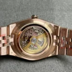 Super Clone Rolex Land-Dweller 40 mm Everose gold (2025) — case and bezel