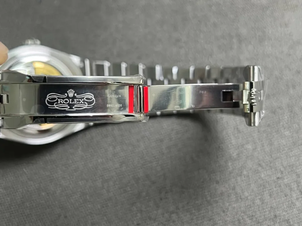 Super Clone Rolex Land-Dweller 40 mm Ice Blue Dial (2025) — on leather display