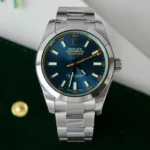 Super Clone Rolex Milgauss Blue Dial 116400GV — dial close-up