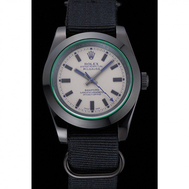 Super Clone Rolex Milgauss White Dial 622000 — dial close-up