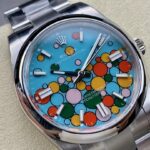 Super Clone Rolex Oyster Perpetual Turquoise Dial 124300 41 mm — dial close-up