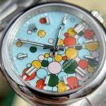 Super Clone Rolex Oyster Perpetual Turquoise blue Dial 277200 31 mm — case and bezel