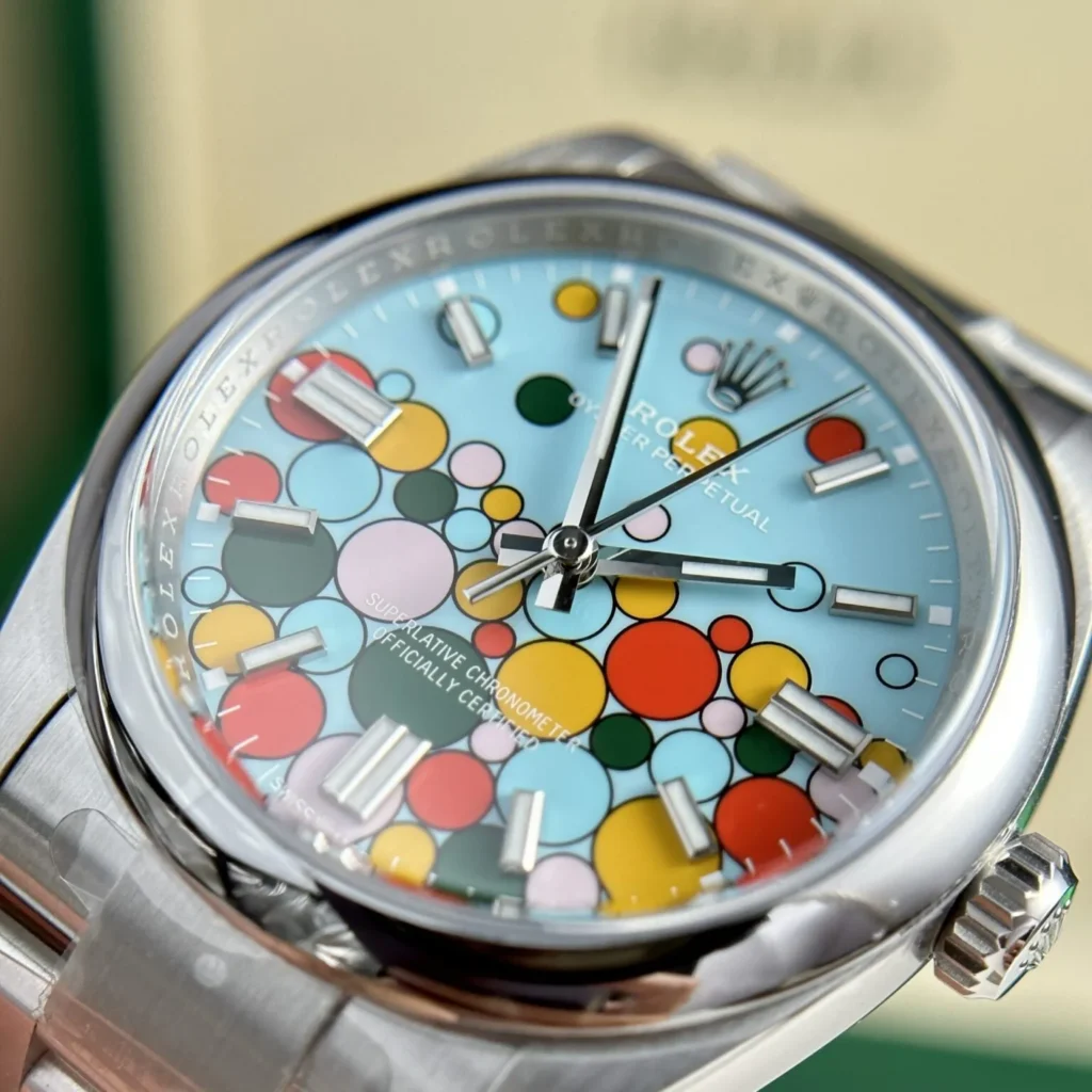Super Clone Rolex Oyster Perpetual Turquoise blue Dial 277200 31 mm — bracelet detail