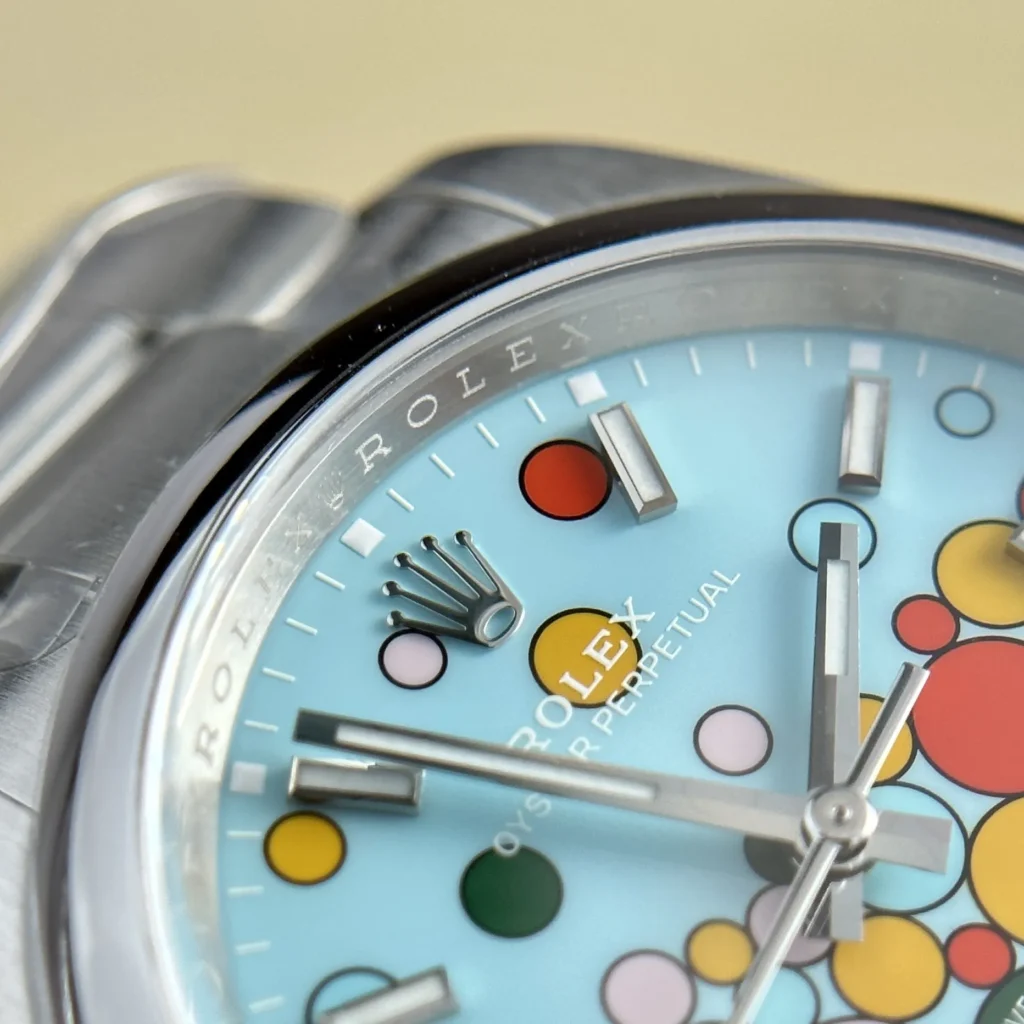 Super Clone Rolex Oyster Perpetual Turquoise blue Dial 277200 31 mm — side profile