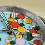 Super Clone Rolex Oyster Perpetual Turquoise blue Dial 277200 31 mm — on leather display