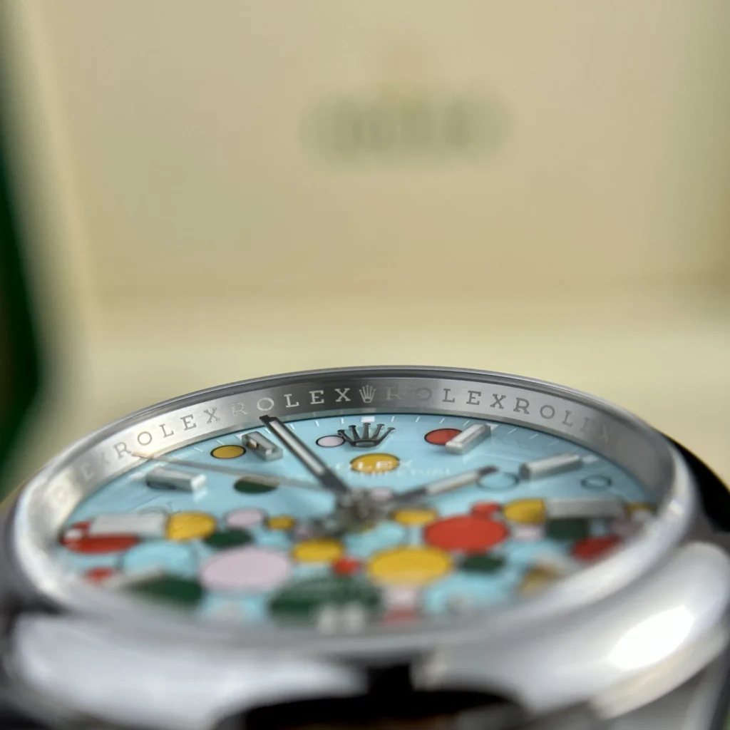 Super Clone Rolex Oyster Perpetual Turquoise blue Dial 277200 31 mm — movement / caseback view