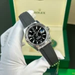 Super Clone Rolex Sky-Dweller Bright black Dial 336239 — dial close-up