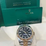 Super Clone Rolex Sky-Dweller Bright black Dial 336933 Jubilee — case and bezel
