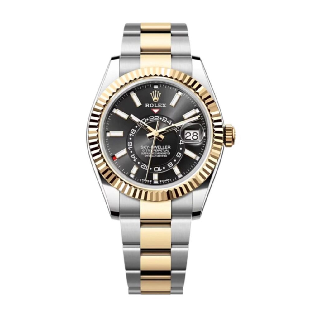 Super Clone Rolex Sky-Dweller Bright black Dial 336933 Oyster