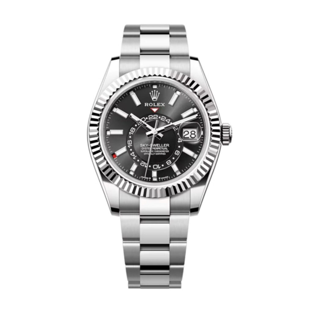 Super Clone Rolex Sky-Dweller Bright black Dial 336934 Oyster