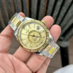 Super Clone Rolex Sky-Dweller Champagne Dial 336933 — case and bezel