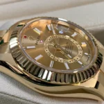 Super Clone Rolex Sky-Dweller Champagne Dial 336938 — side profile
